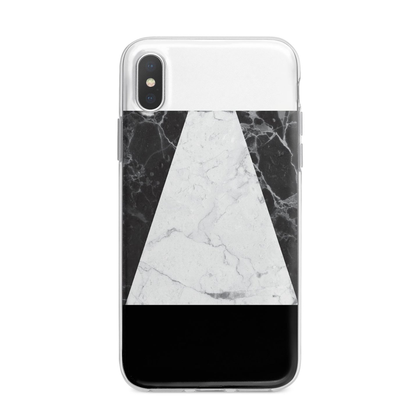 Marble White Black iPhone X Bumper Case on Silver iPhone Alternative Image 1