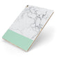 Marble White Carrara Green Apple iPad Case on Gold iPad Side View