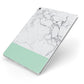 Marble White Carrara Green Apple iPad Case on Silver iPad Side View
