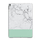 Marble White Carrara Green Apple iPad Grey Case