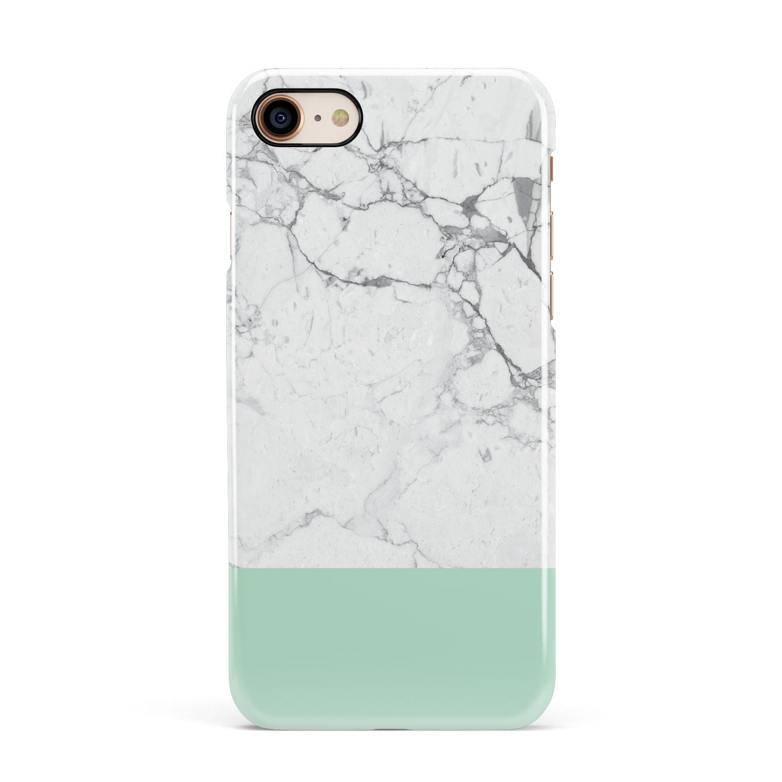 Marble White Carrara Green Apple iPhone 7 8 3D Snap Case