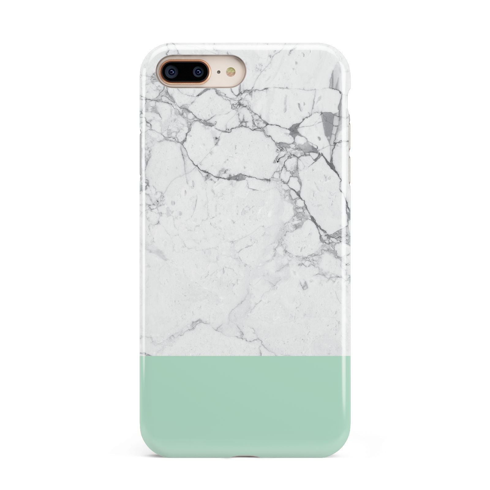 Marble White Carrara Green Apple iPhone 7 8 Plus 3D Tough Case