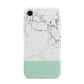 Marble White Carrara Green Apple iPhone XR White 3D Tough Case