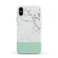 Marble White Carrara Green Apple iPhone XS 3D Tough