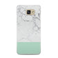Marble White Carrara Green Samsung Galaxy A5 2016 Case on gold phone
