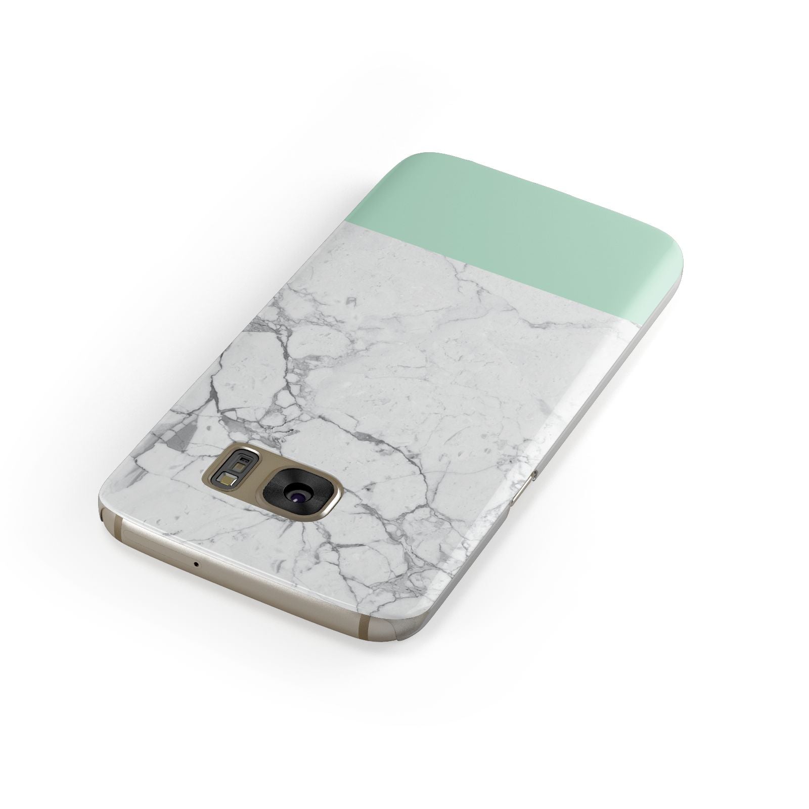 Marble White Carrara Green Samsung Galaxy Case Front Close Up