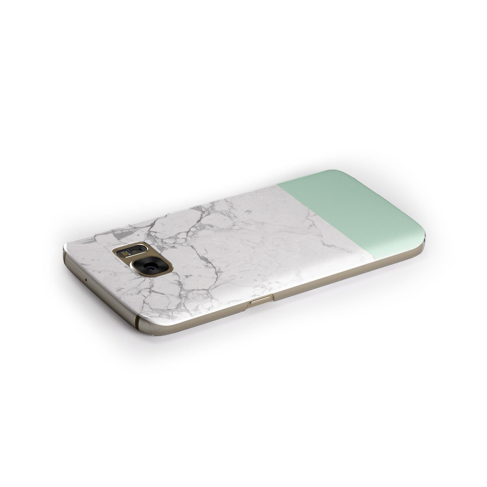 Marble White Carrara Green Samsung Galaxy Case Side Close Up