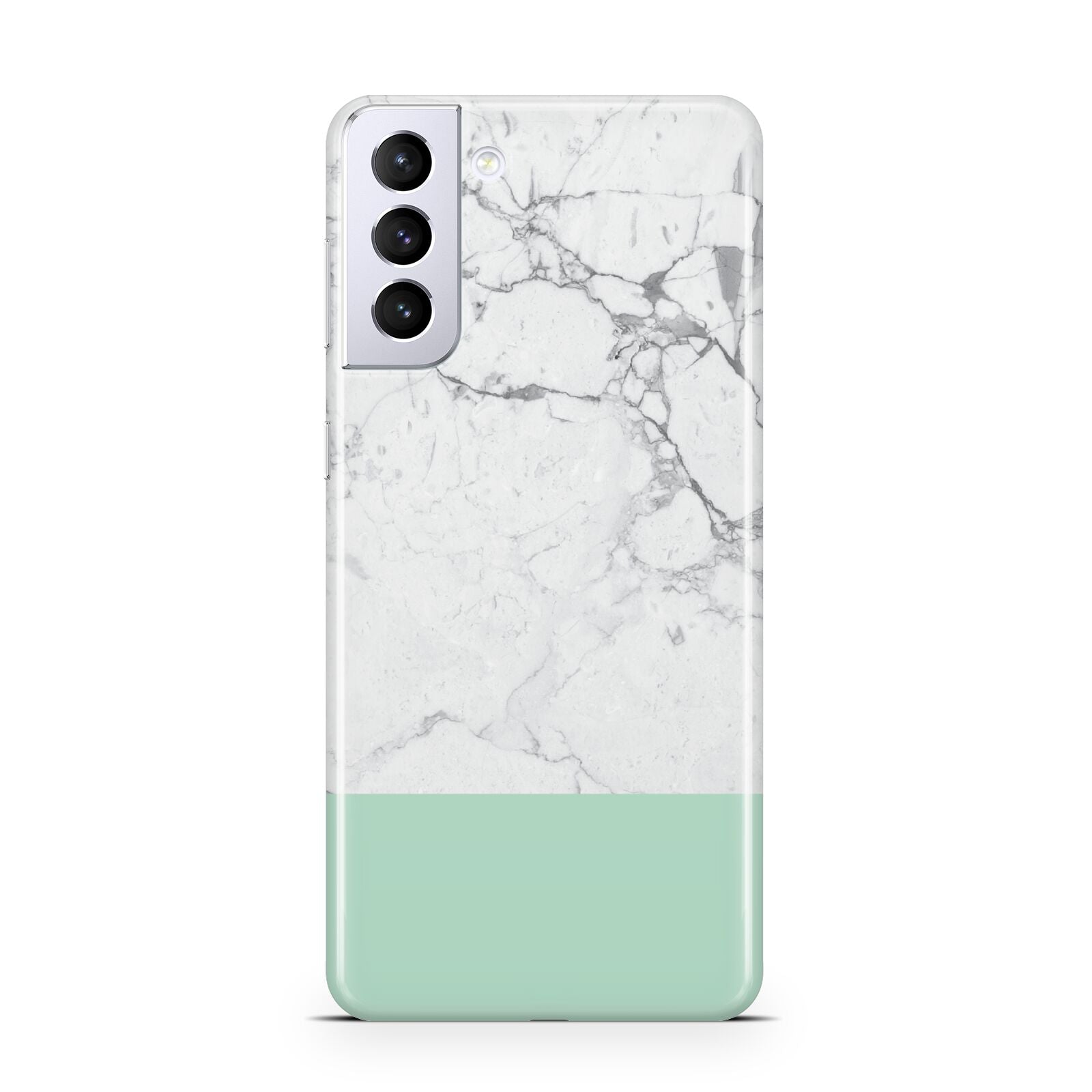 Marble White Carrara Green Samsung S21 Plus Phone Case