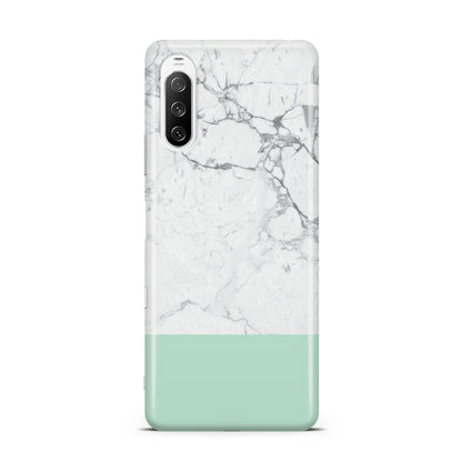 Marble White Carrara Green Sony Xperia 10 III Case