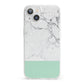 Marble White Carrara Green iPhone 13 Clear Bumper Case