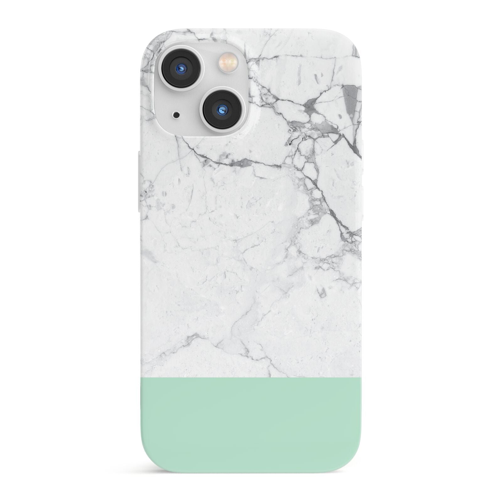 Marble White Carrara Green iPhone 13 Mini Full Wrap 3D Snap Case