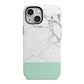Marble White Carrara Green iPhone 13 Mini Full Wrap 3D Tough Case