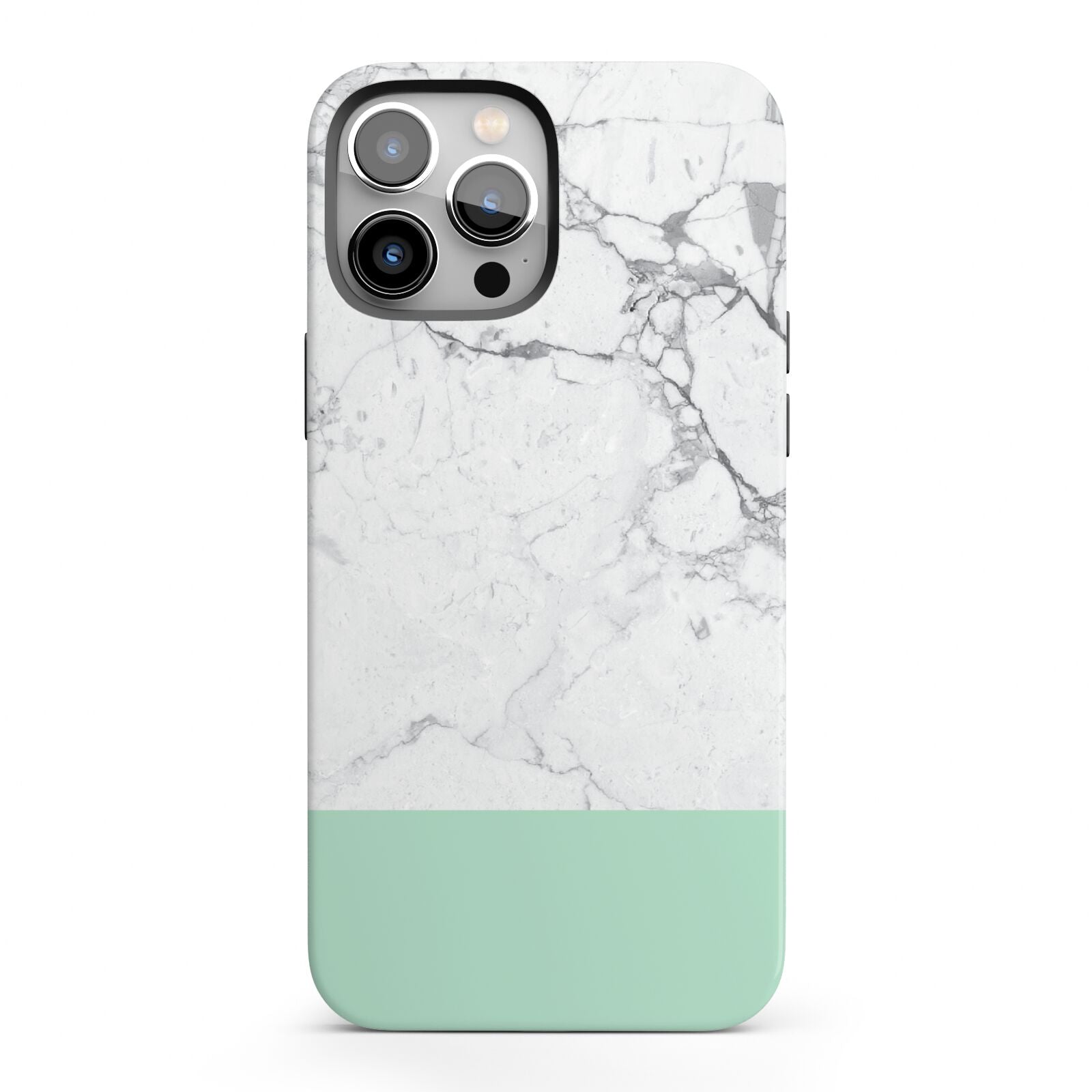 Marble White Carrara Green iPhone 13 Pro Max Full Wrap 3D Tough Case