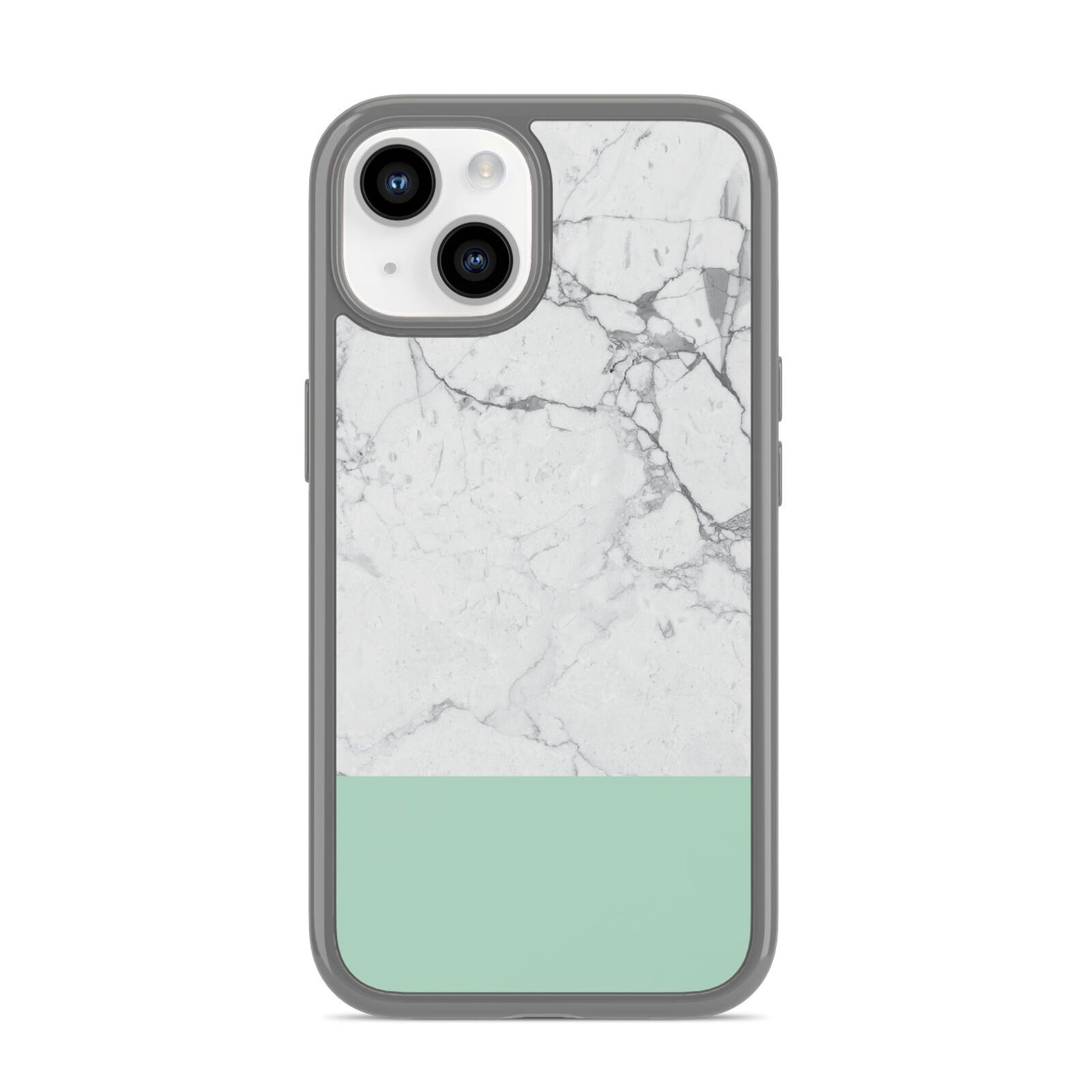 Marble White Carrara Green iPhone 14 Clear Tough Case Starlight