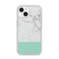 Marble White Carrara Green iPhone 14 Glitter Tough Case Starlight