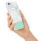 Marble White Carrara Green iPhone 7 Bumper Case on Silver iPhone Alternative Image