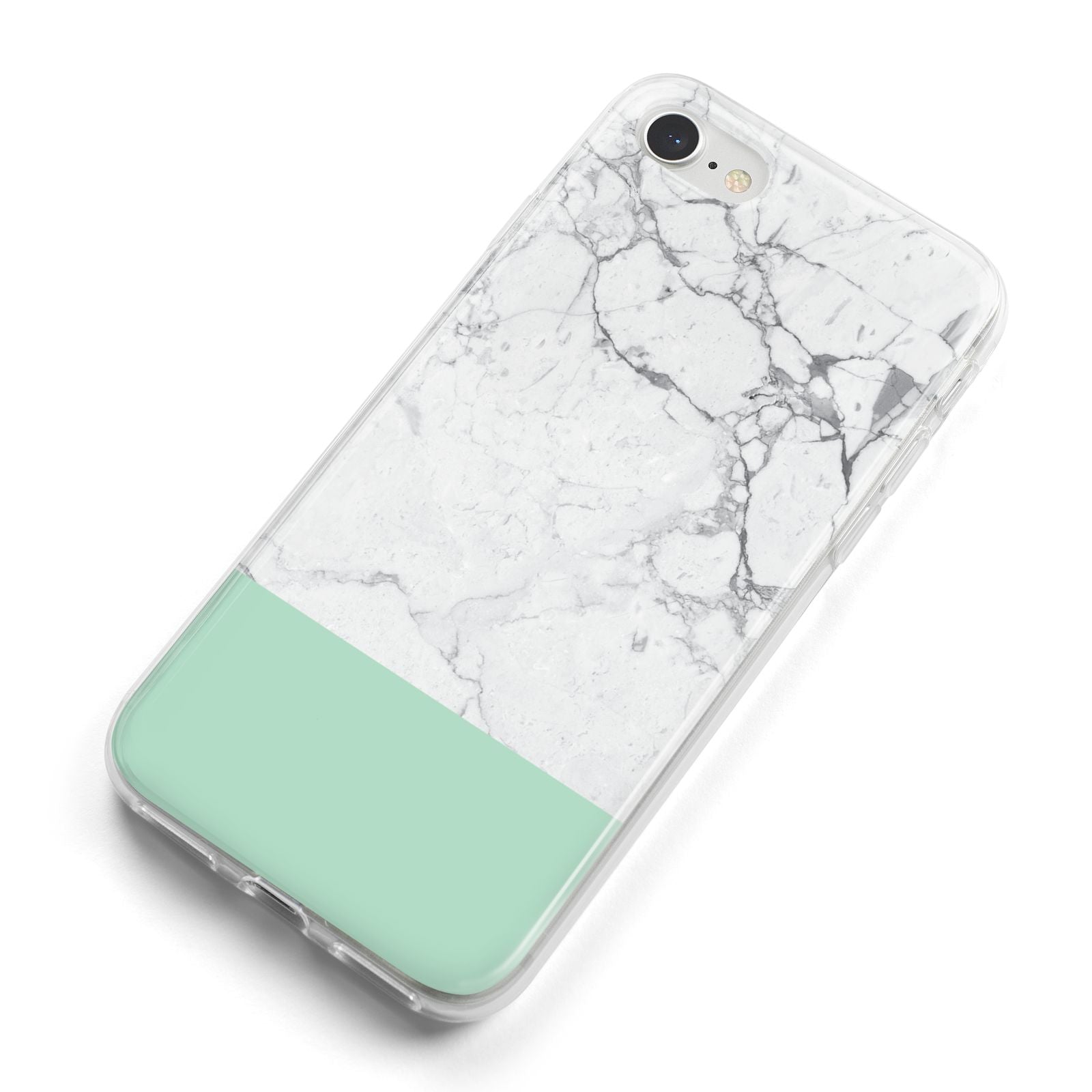 Marble White Carrara Green iPhone 8 Bumper Case on Silver iPhone Alternative Image