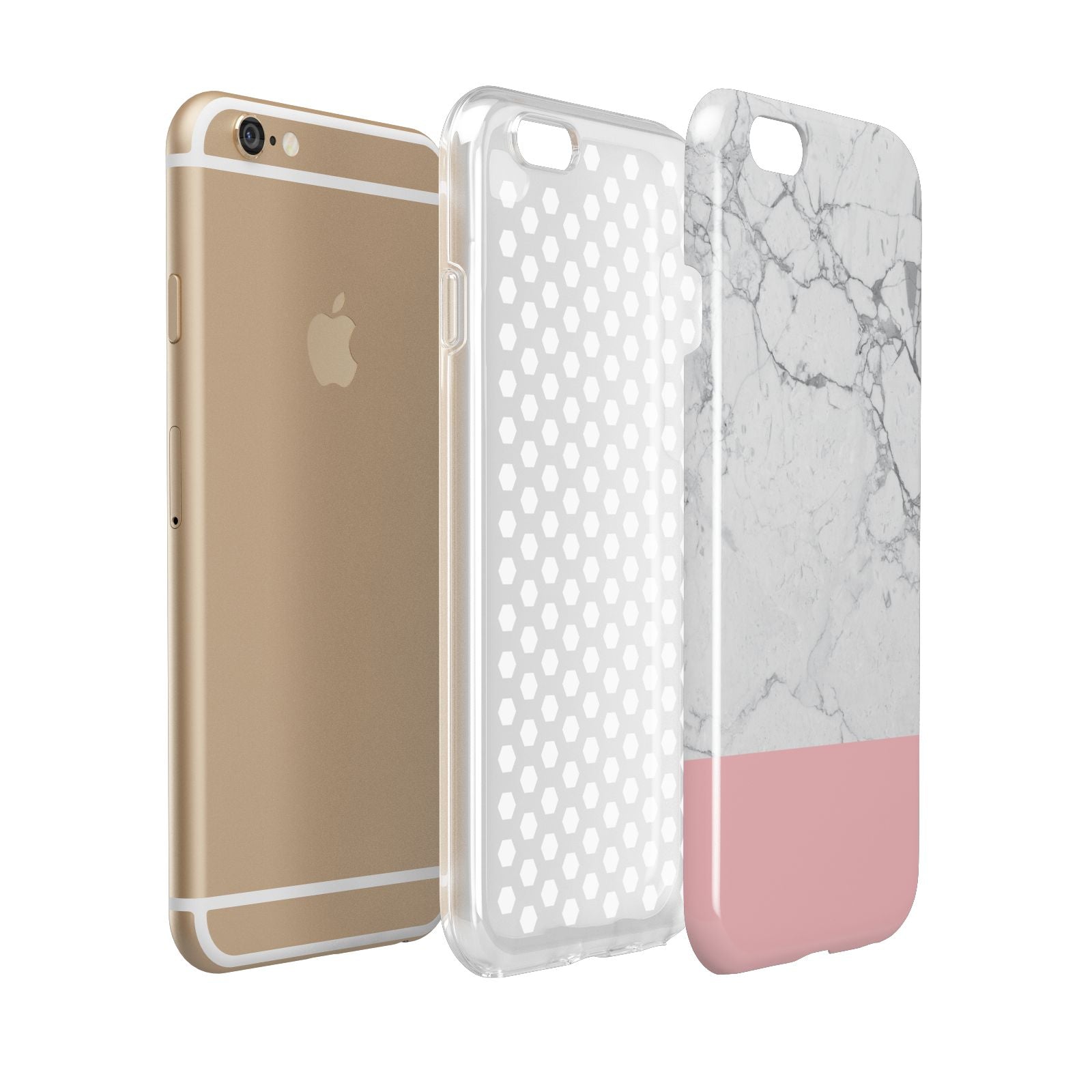 Marble White Carrara Pink Apple iPhone 6 3D Tough Case Expanded view