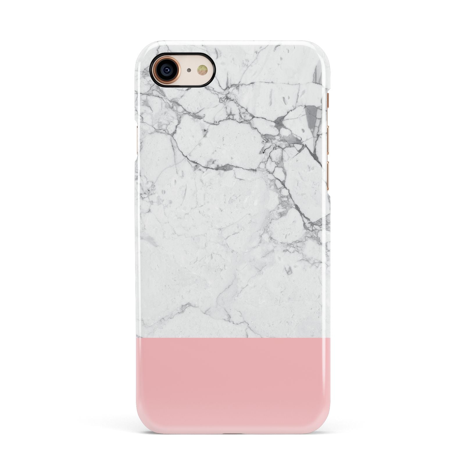 Marble White Carrara Pink Apple iPhone 7 8 3D Snap Case