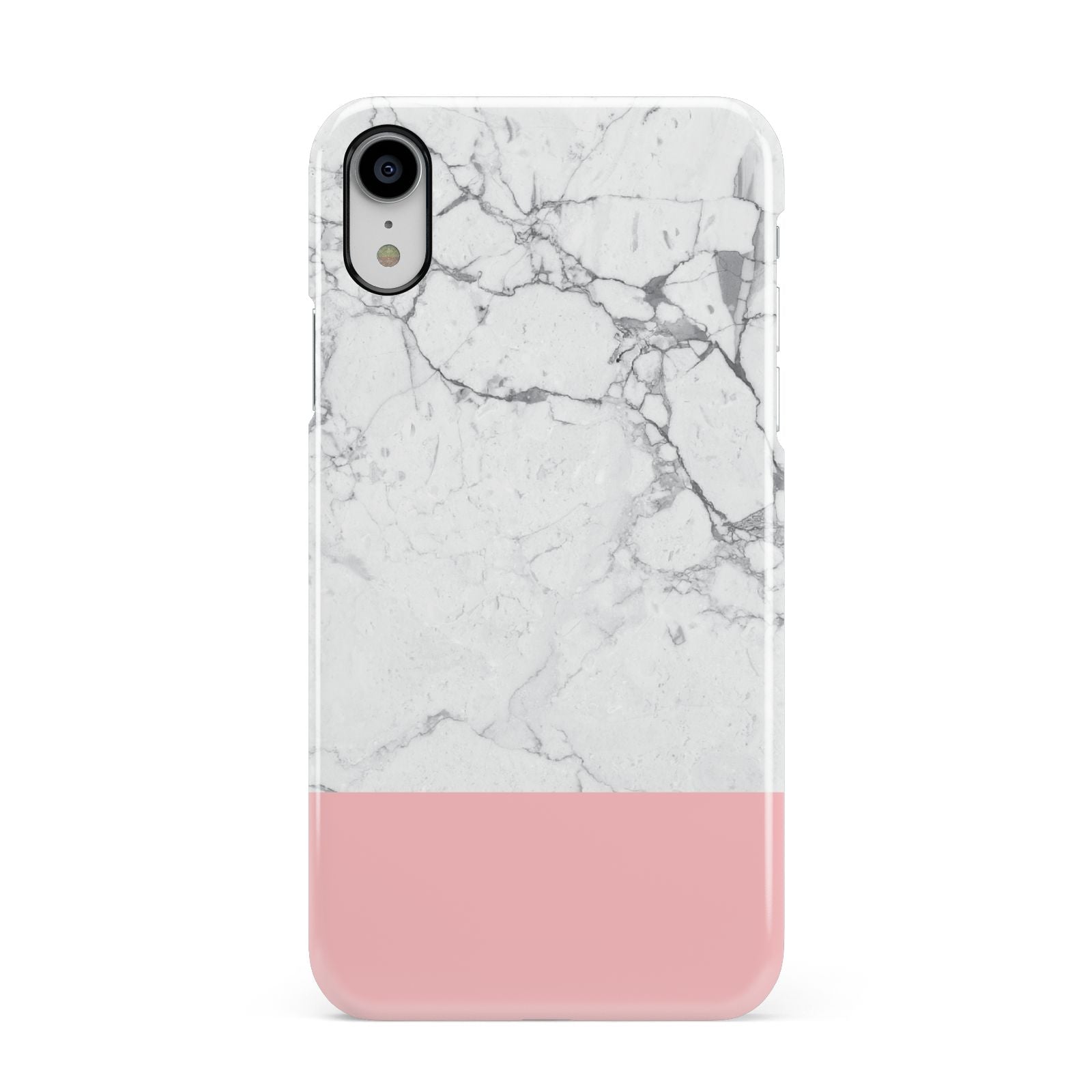 Marble White Carrara Pink Apple iPhone XR White 3D Snap Case