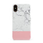 Marble White Carrara Pink Apple iPhone XS 3D Snap Case