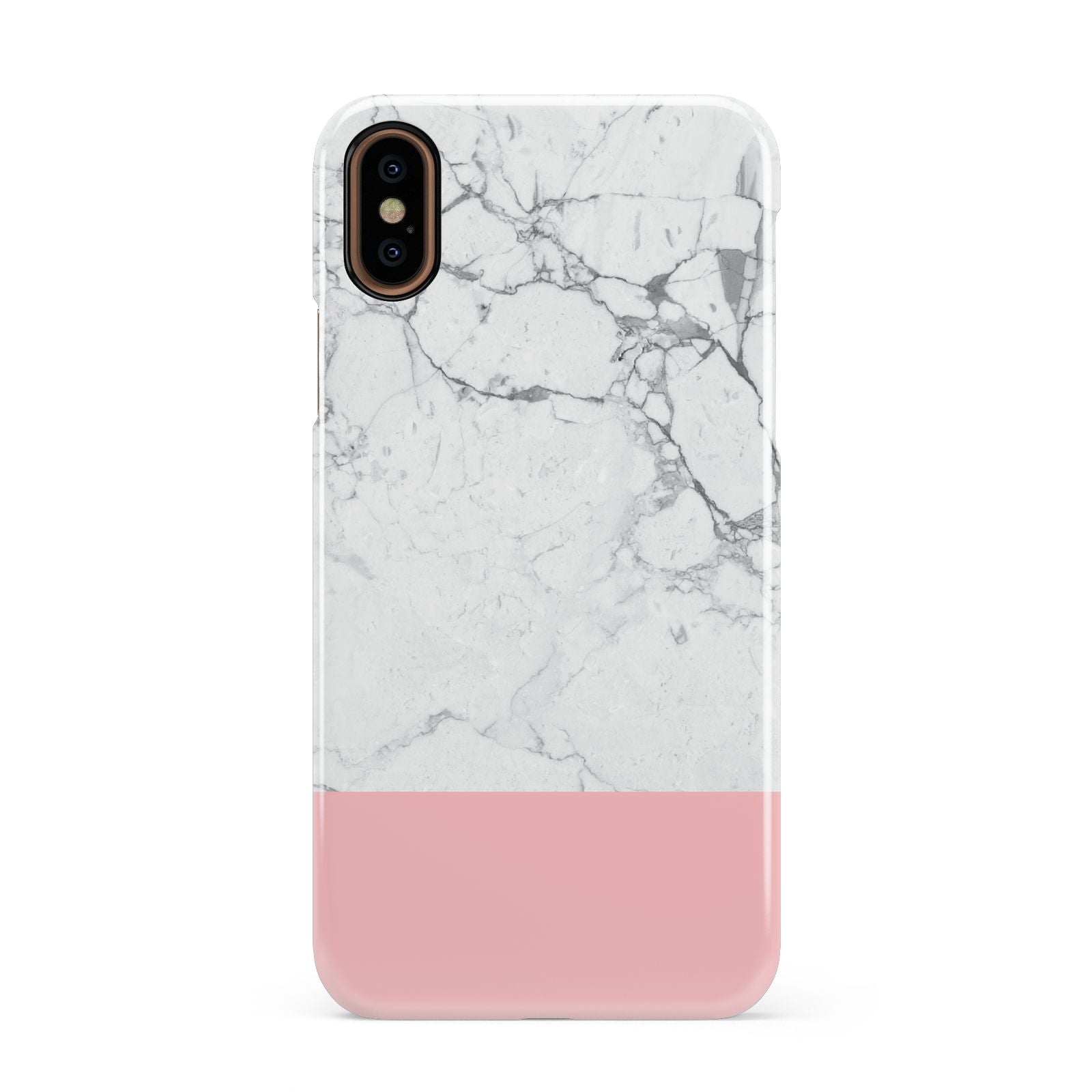 Marble White Carrara Pink Apple iPhone XS 3D Snap Case