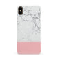 Marble White Carrara Pink Apple iPhone Xs Max 3D Snap Case