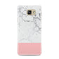 Marble White Carrara Pink Samsung Galaxy A7 2016 Case on gold phone