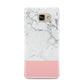 Marble White Carrara Pink Samsung Galaxy A9 2016 Case on gold phone