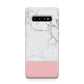 Marble White Carrara Pink Samsung Galaxy S10 Plus Case