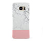 Marble White Carrara Pink Samsung Galaxy S7 Edge Case