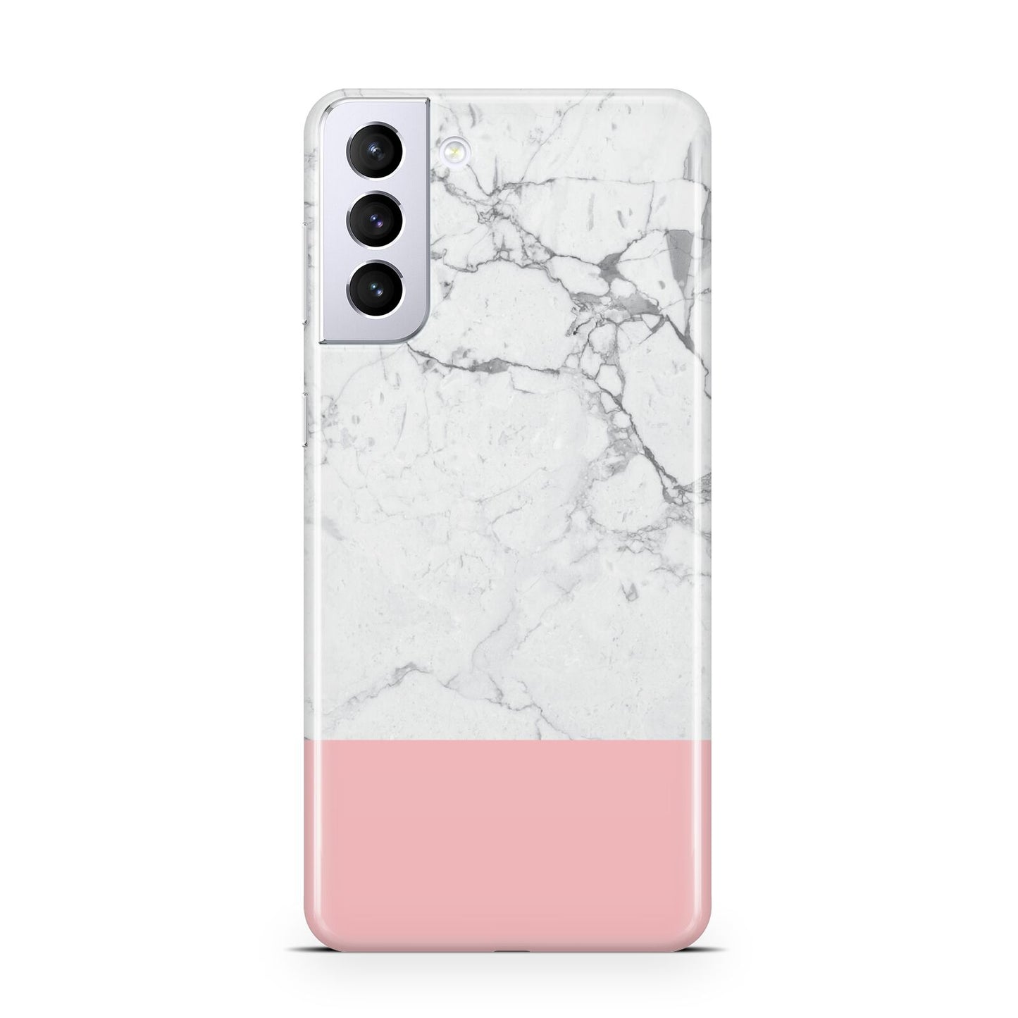 Marble White Carrara Pink Samsung S21 Plus Phone Case