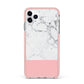 Marble White Carrara Pink iPhone 11 Pro Max Impact Pink Edge Case