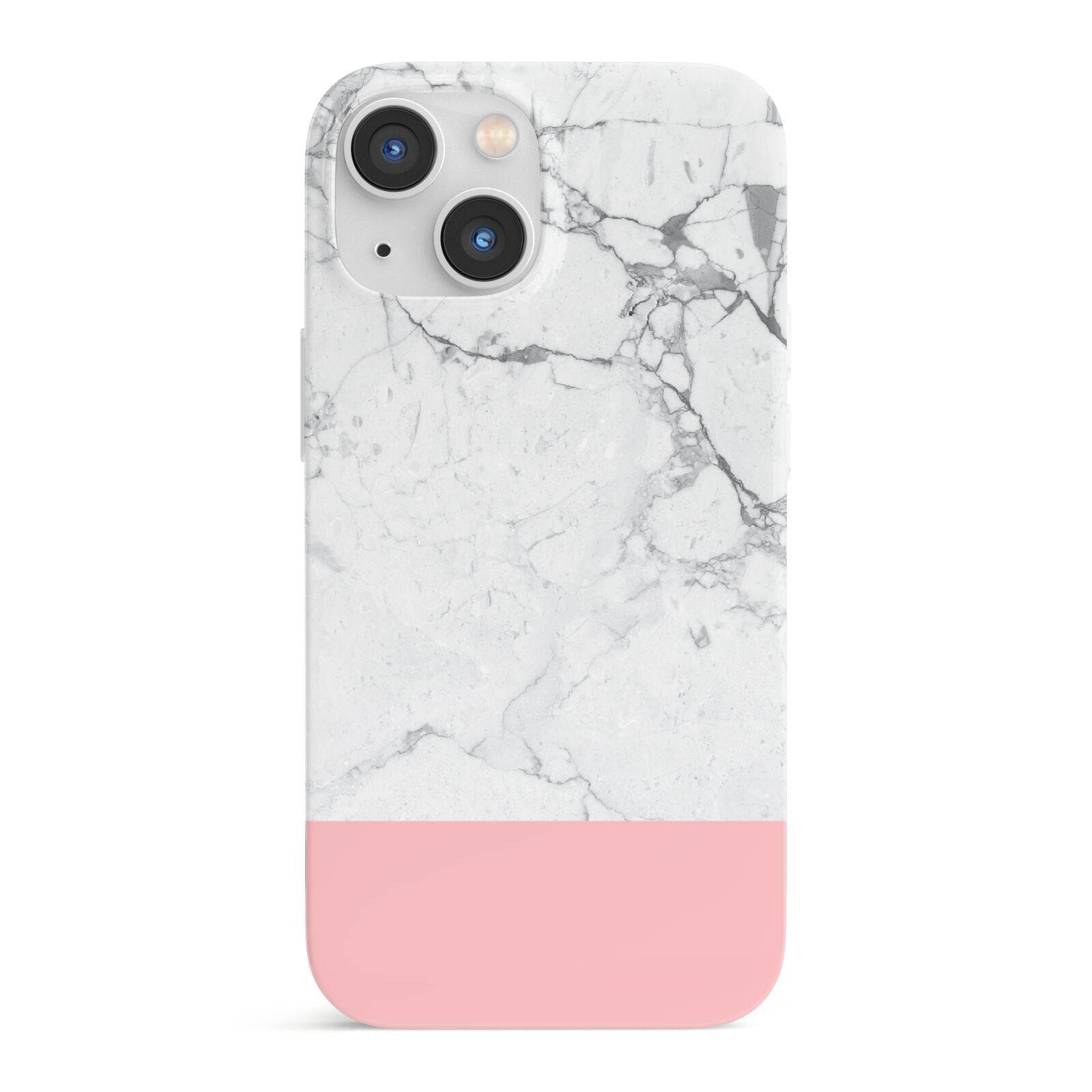 Marble White Carrara Pink iPhone 13 Mini Full Wrap 3D Snap Case