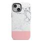 Marble White Carrara Pink iPhone 13 Mini Full Wrap 3D Tough Case