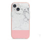Marble White Carrara Pink iPhone 13 Mini TPU Impact Case with Pink Edges