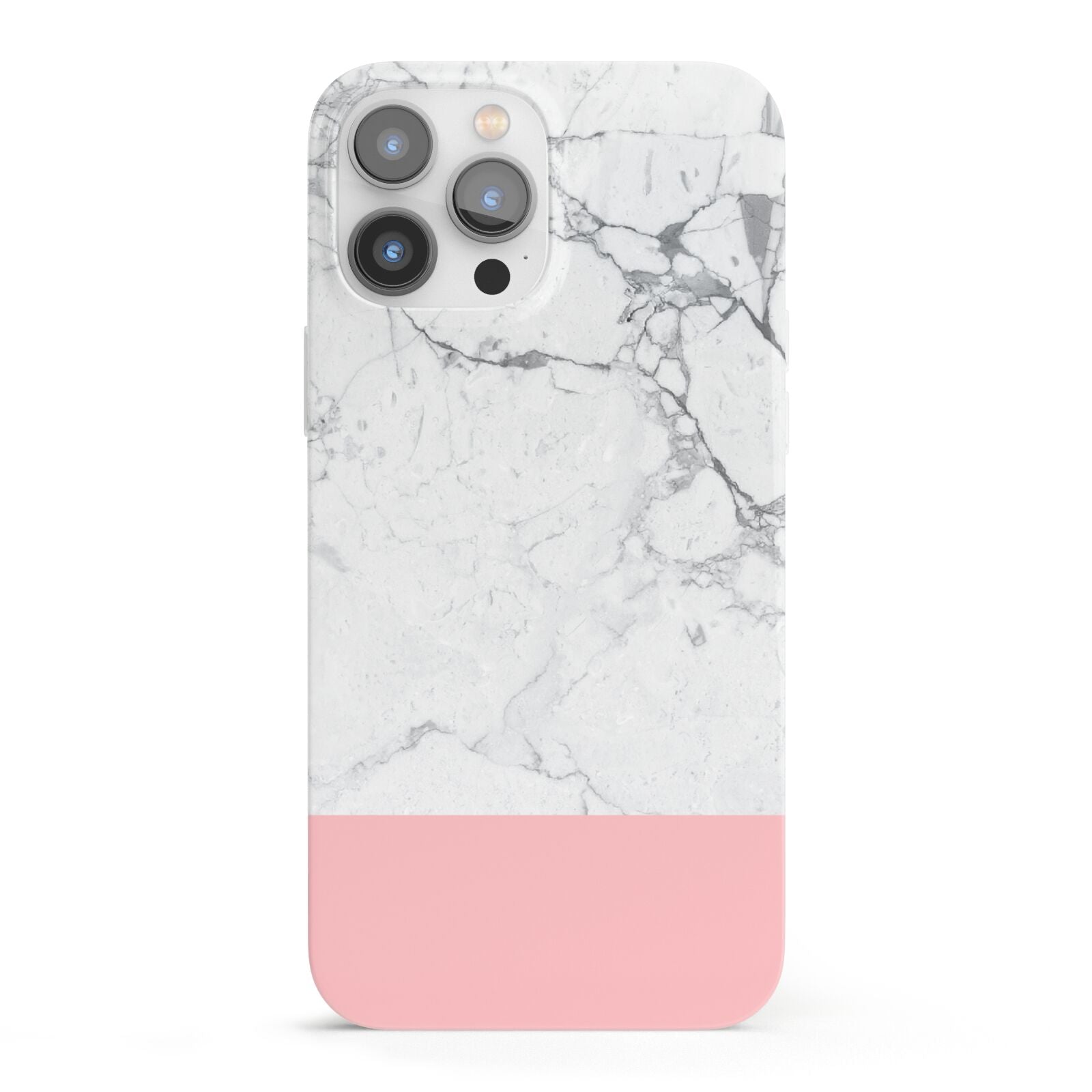 Marble White Carrara Pink iPhone 13 Pro Max Full Wrap 3D Snap Case