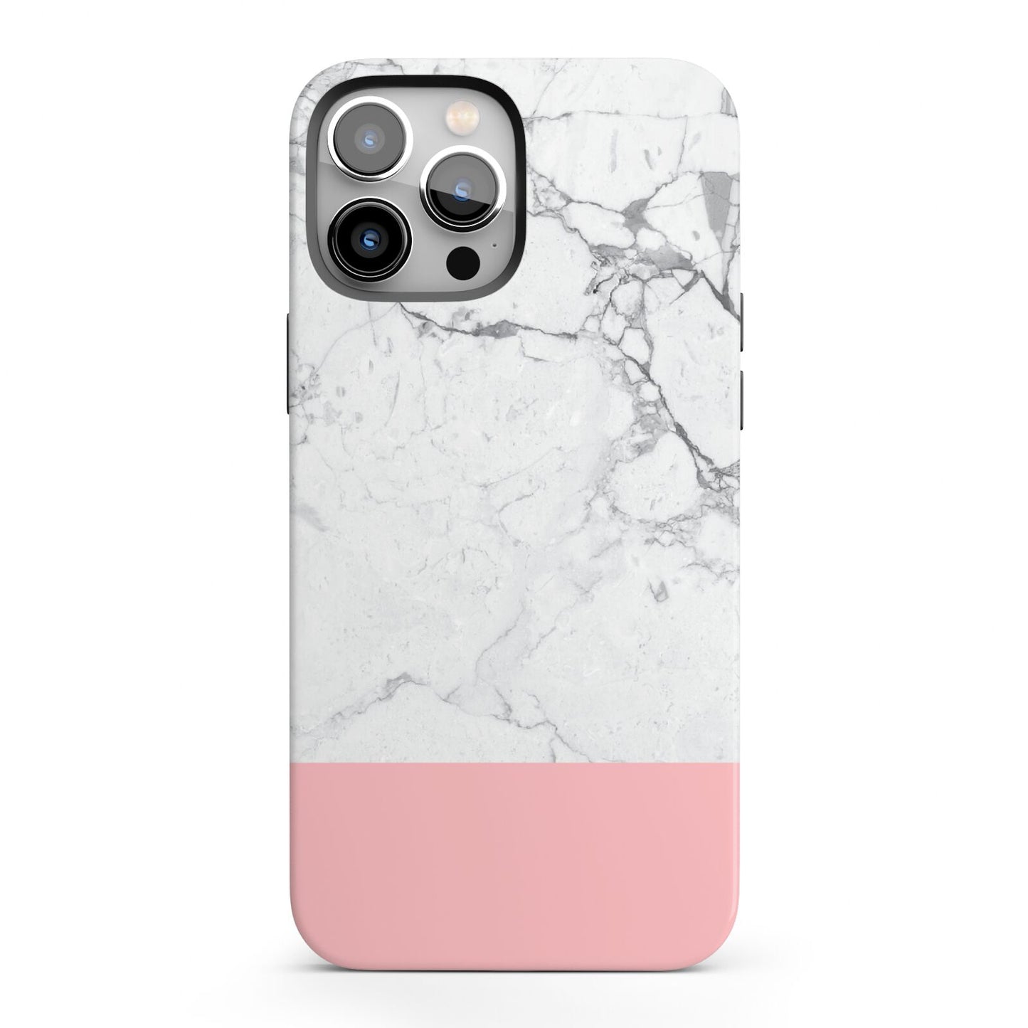 Marble White Carrara Pink iPhone 13 Pro Max Full Wrap 3D Tough Case