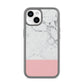 Marble White Carrara Pink iPhone 14 Clear Tough Case Starlight