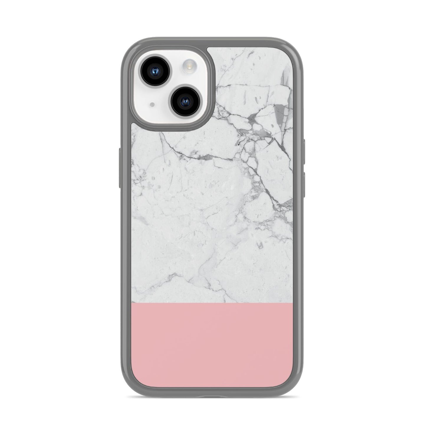 Marble White Carrara Pink iPhone 14 Clear Tough Case Starlight