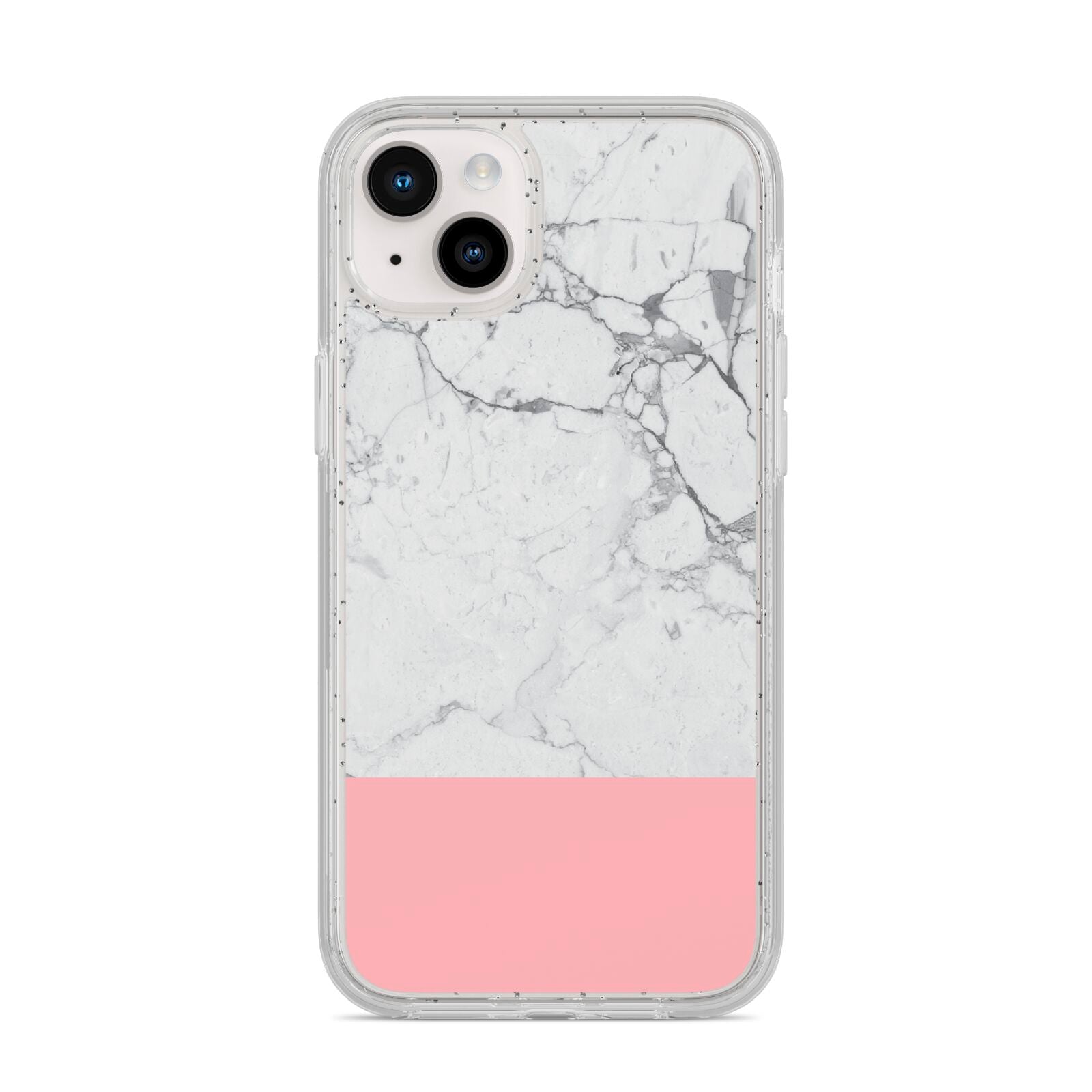 Marble White Carrara Pink iPhone 14 Plus Glitter Tough Case Starlight