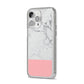 Marble White Carrara Pink iPhone 14 Pro Max Glitter Tough Case Silver Angled Image