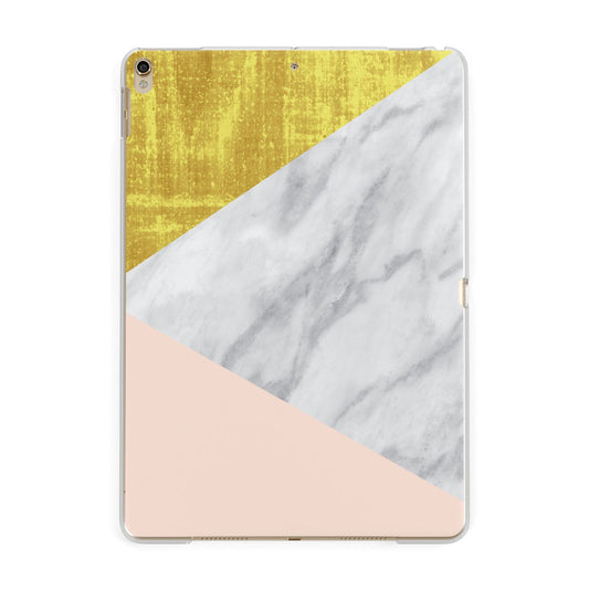 Marble White Gold Foil Peach Apple iPad Gold Case