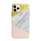 Marble White Gold Foil Peach Apple iPhone 11 Pro in Silver with Bumper Case