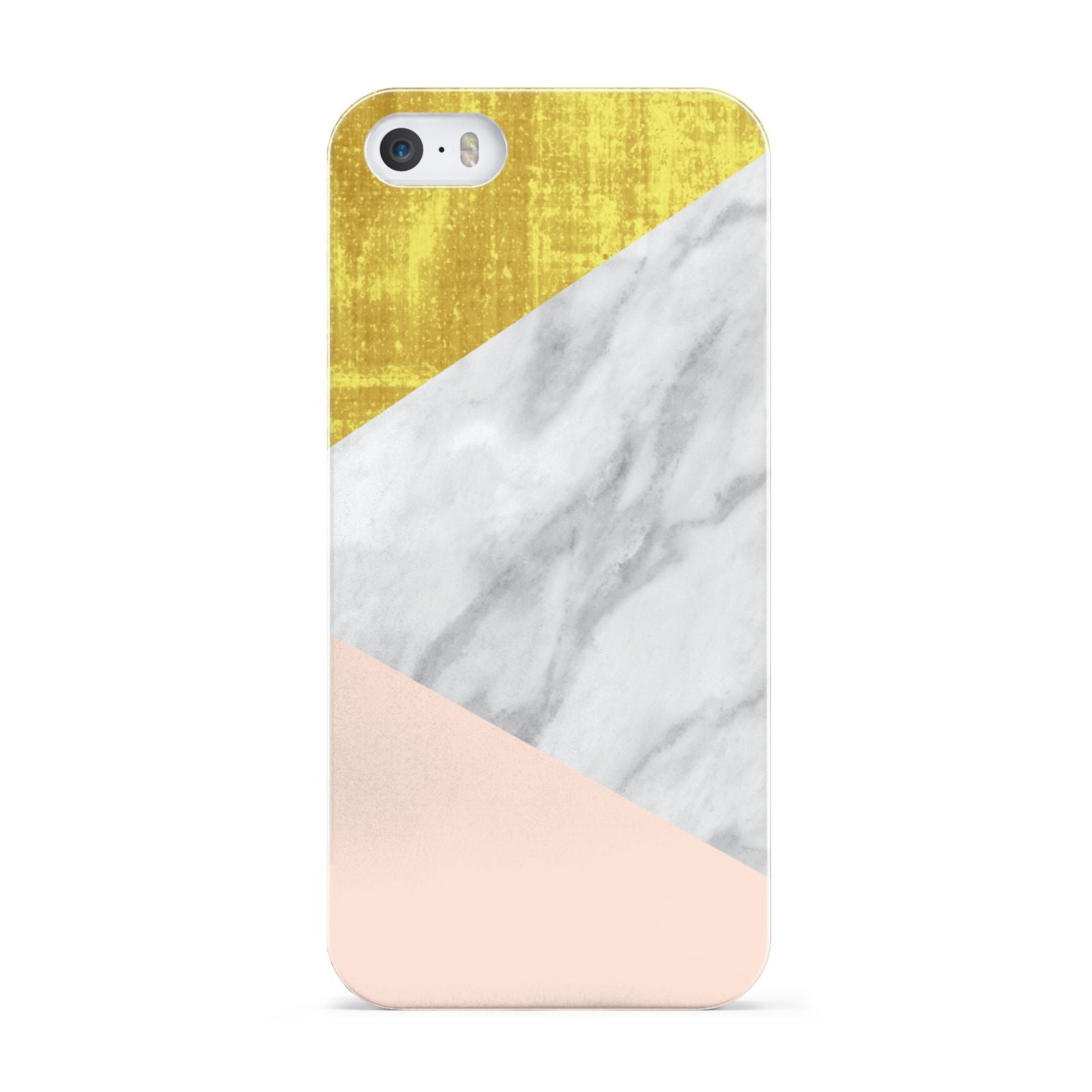 Marble White Gold Foil Peach Apple iPhone 5 Case