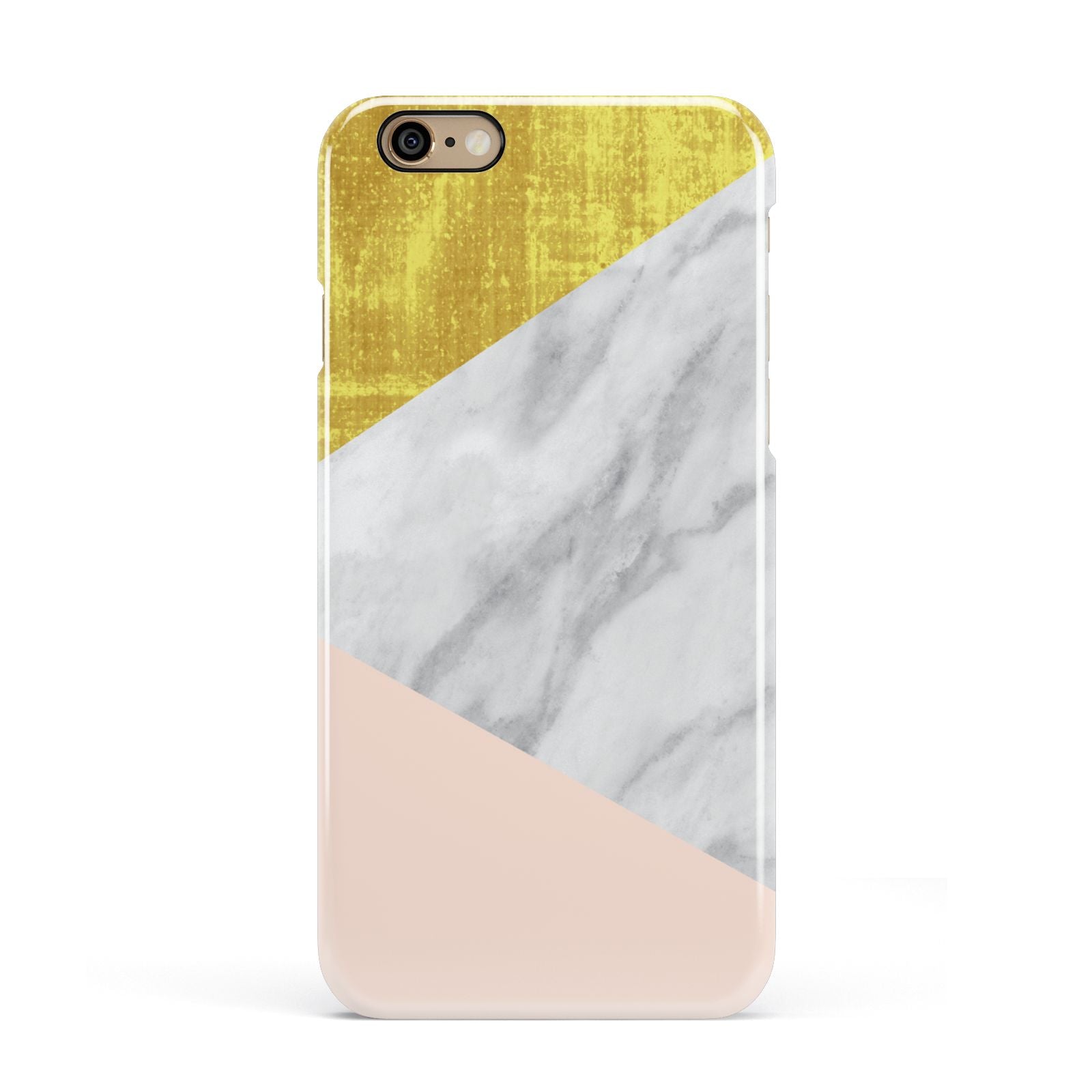 Marble White Gold Foil Peach Apple iPhone 6 3D Snap Case