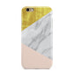 Marble White Gold Foil Peach Apple iPhone 6 3D Tough Case