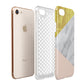 Marble White Gold Foil Peach Apple iPhone 7 8 3D Tough Case Expanded View