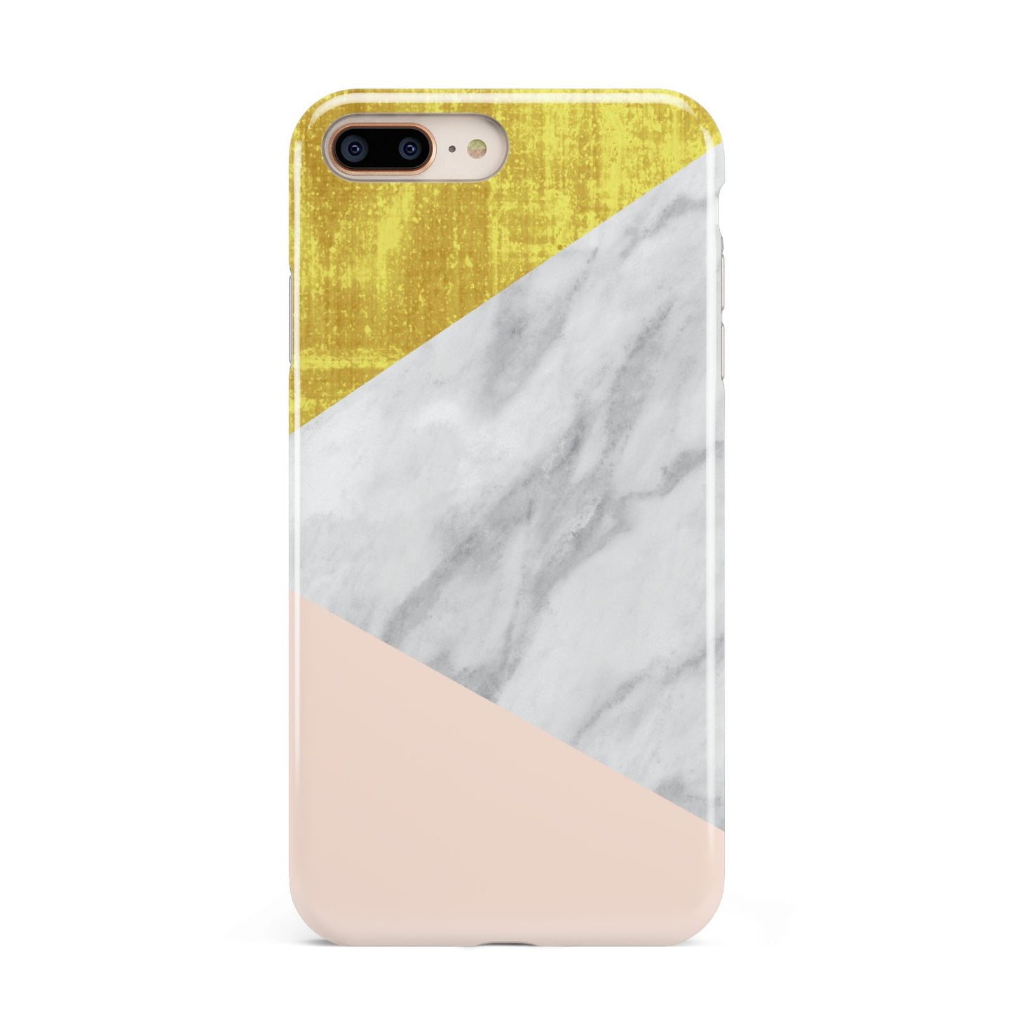 Marble White Gold Foil Peach Apple iPhone 7 8 Plus 3D Tough Case