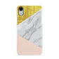 Marble White Gold Foil Peach Apple iPhone XR White 3D Snap Case